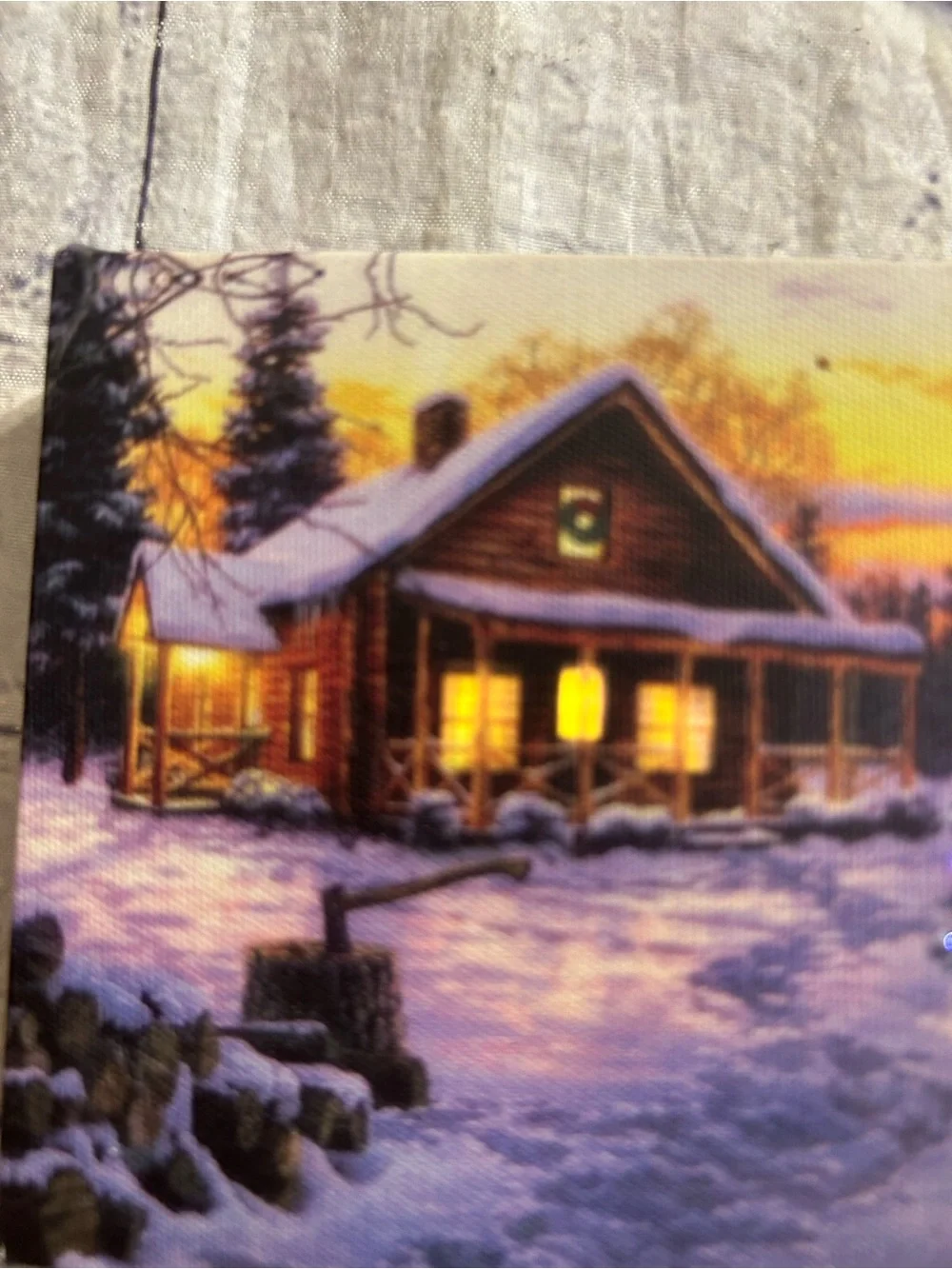 ENCHANTED FOREST 6” LIGHTED CANVAS FRAME (2016) MENARDS STANDS UP
